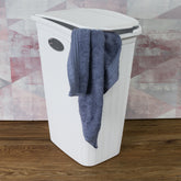 Wäschekorb 36 Liter schmal - Rattanoptik mit Deckel - Wäschesammler mit Löcher 39x29x54cm Wäschebox Wäschesortierer Haushaltskorb Korb Haushalt Kunststoff Wäschetruhe Wäschetonne Wäschesack